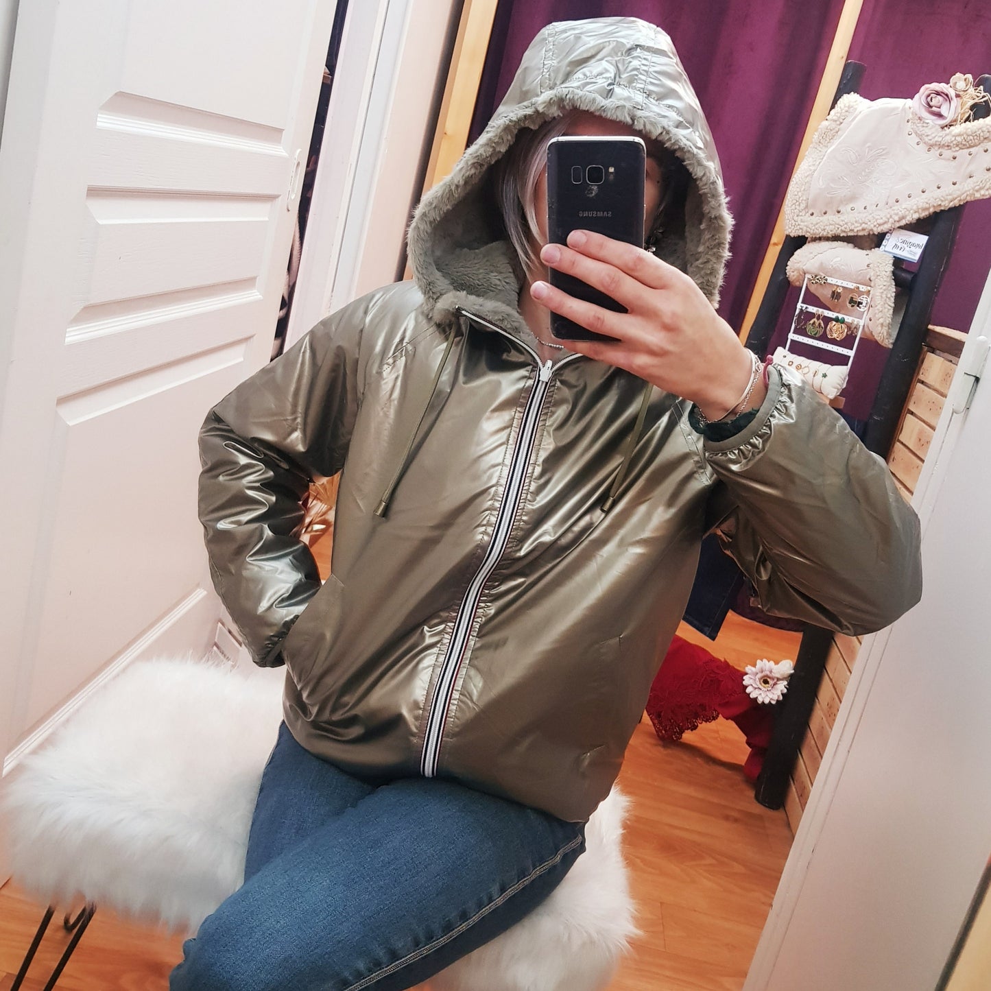 Blouson Issia – Brillance Urbaine et Double Style Réversible