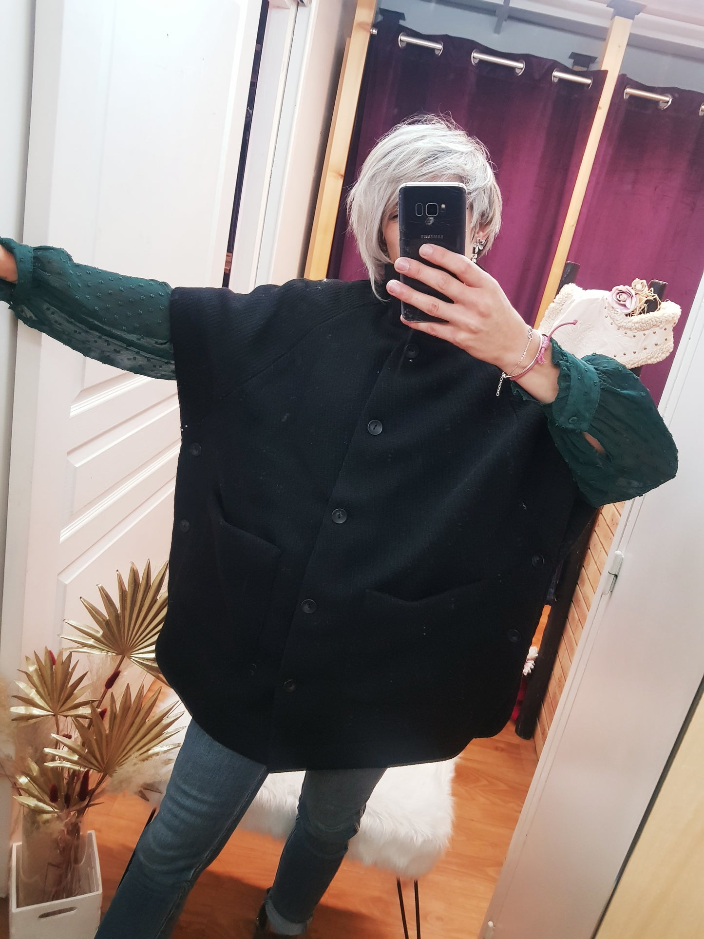 Veste Oversize Crème – Esprit Cape & Élégance Structurée